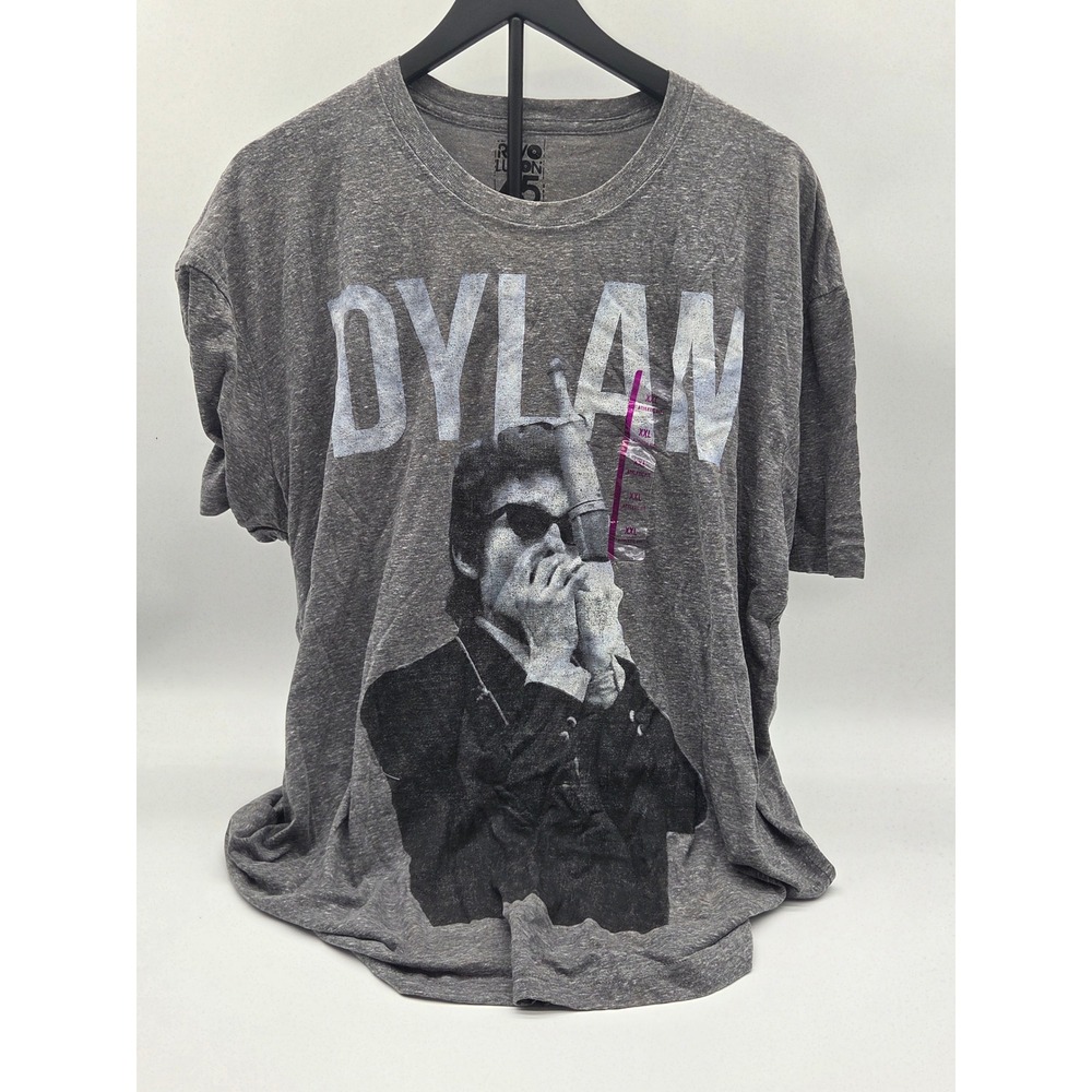 Revolution 45 Bob Dylan Men's XXL Gray Graphic Band T-Shirt 101-495